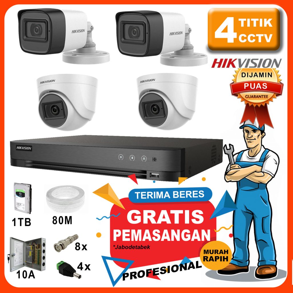 paket cctv hikvision 4 channel