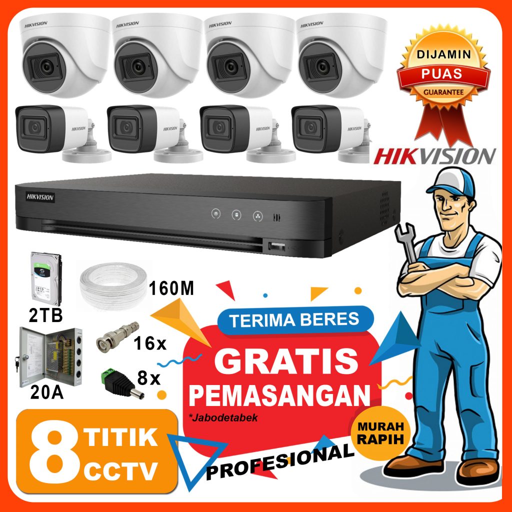 paket cctv hikvision 8 channel